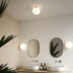 Nordlux Taklampe Alton med glass-skjerm, messing/opal Discount