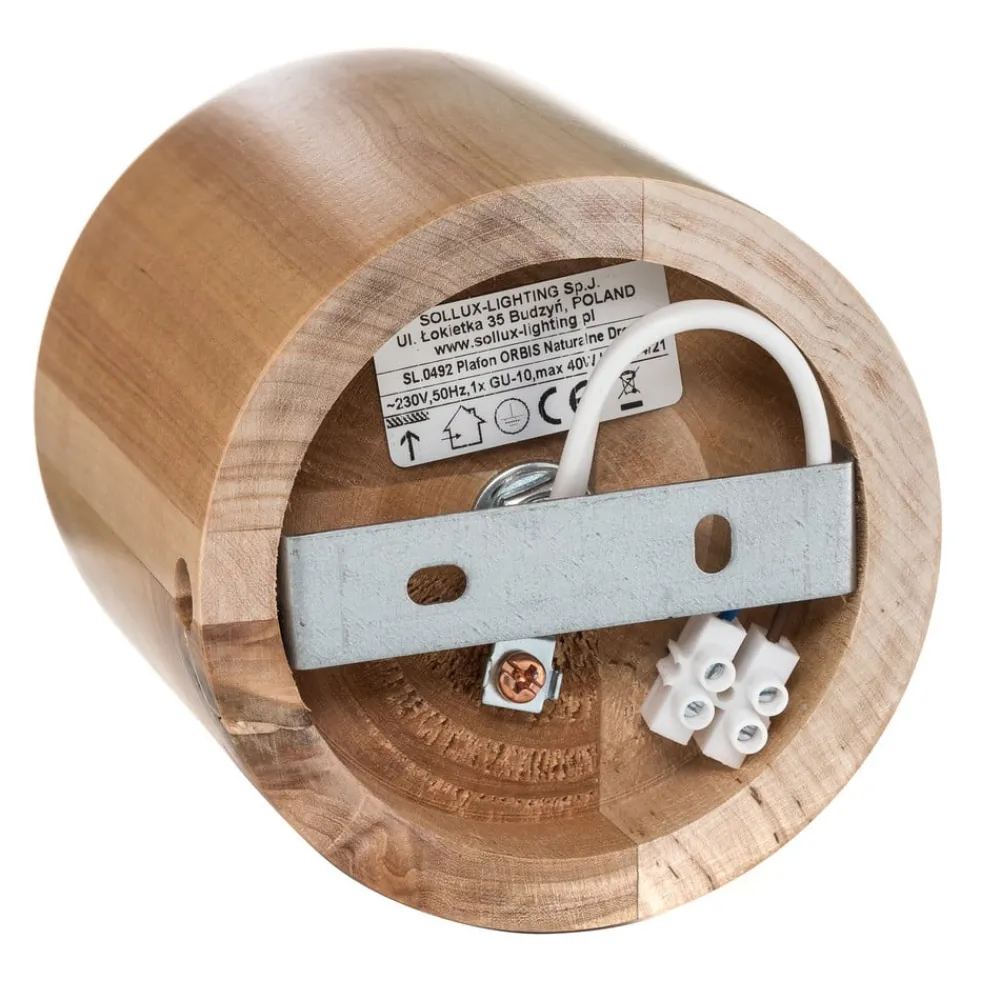 SOLLUX LIGHTING Taklampe Ara som sylinder i tre| Spotter I Tak