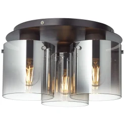Brilliant Taklampe Beth med røykglass, 3 lyskilder Outlet
