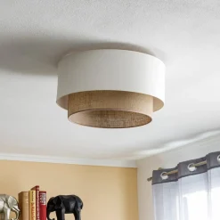 Duolla Taklampe Boho, Ø 45 cm ecru/jute| Design- Og Hotellbelysning