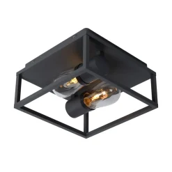 Lucide Taklampe Carlyn baderom 2 lyskilder svart Clearance