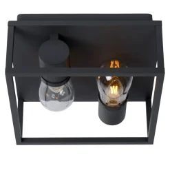 Lucide Taklampe Carlyn baderom 2 lyskilder svart Clearance