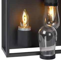 Lucide Taklampe Carlyn baderom 2 lyskilder svart Clearance
