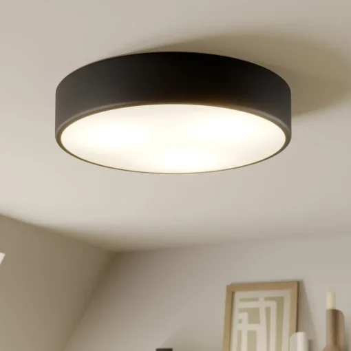 TEMAR LIGHTING Taklampe Cleo, Ø 40 cm, IP20, svart, metall, E27| Design- Og Hotellbelysning|Taklamper