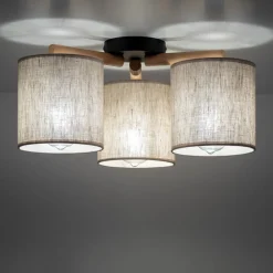 TK Lighting Taklampe Deva, tekstil, 3 lyskilder Best