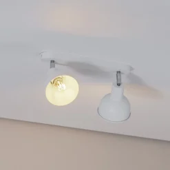 SOLLUX LIGHTING Taklampe Elba, 34 cm, 2 lyskilder, hvit, metall, E27 New