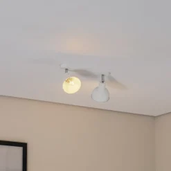 SOLLUX LIGHTING Taklampe Elba, 34 cm, 2 lyskilder, hvit, metall, E27 New