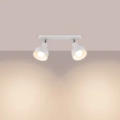 SOLLUX LIGHTING Taklampe Elba, 34 cm, 2 lyskilder, hvit, metall, E27 New