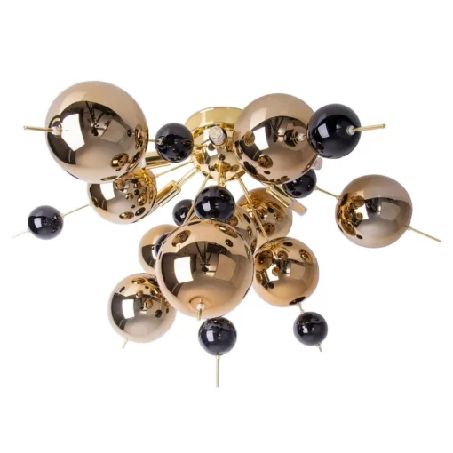 Näve Taklampe Explosion med gullkuler| Design- Og Hotellbelysning