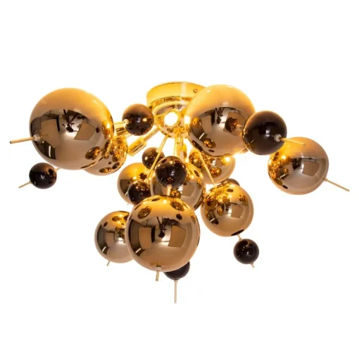 Näve Taklampe Explosion med gullkuler| Design- Og Hotellbelysning