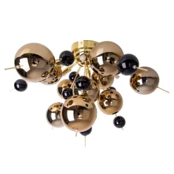 Näve Taklampe Explosion med gullkuler| Design- Og Hotellbelysning