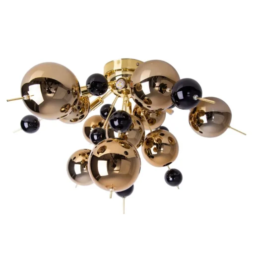 Näve Taklampe Explosion med gullkuler| Design- Og Hotellbelysning