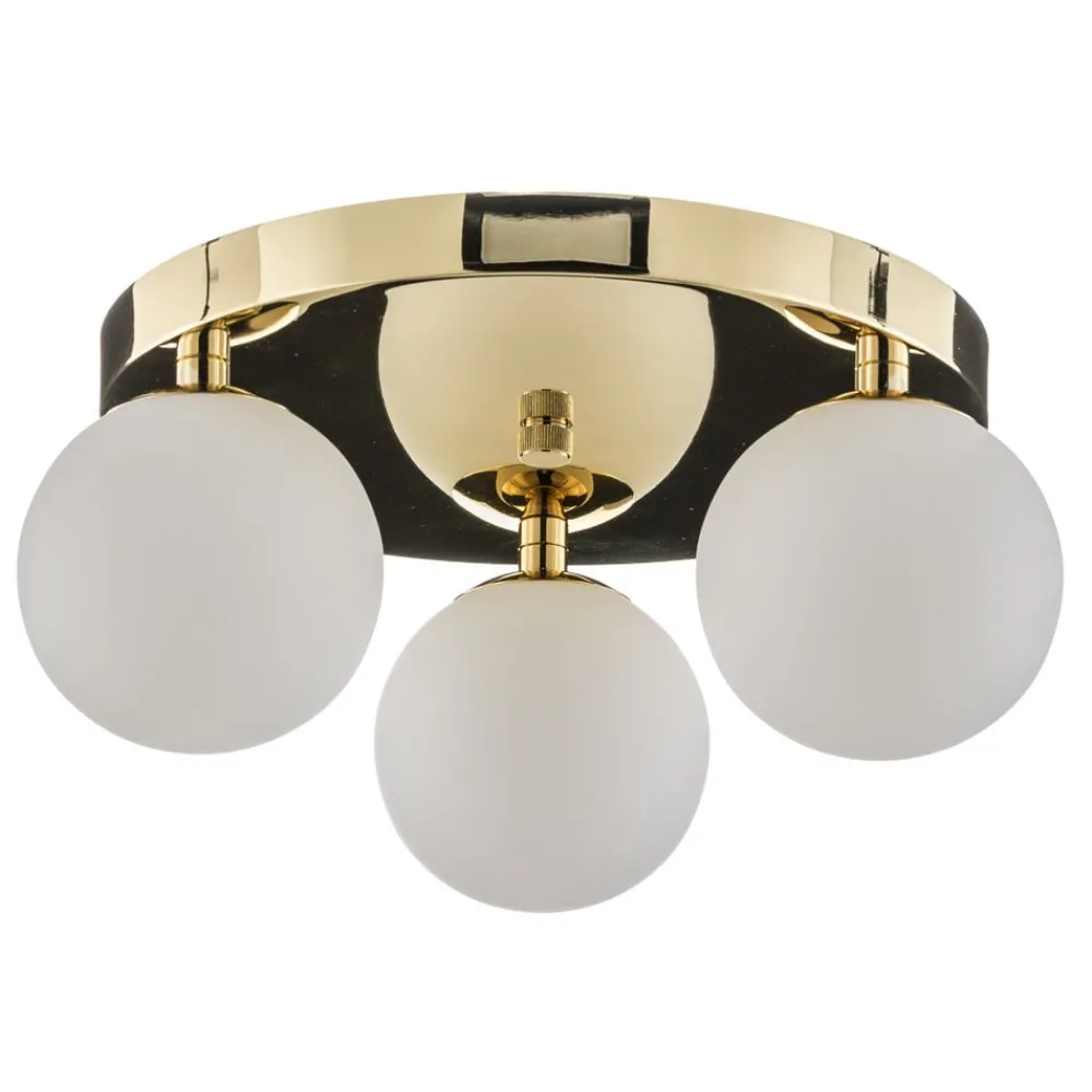 Argon Taklampe Fatis Opalglas/messing 3 lyskilder rund Clearance