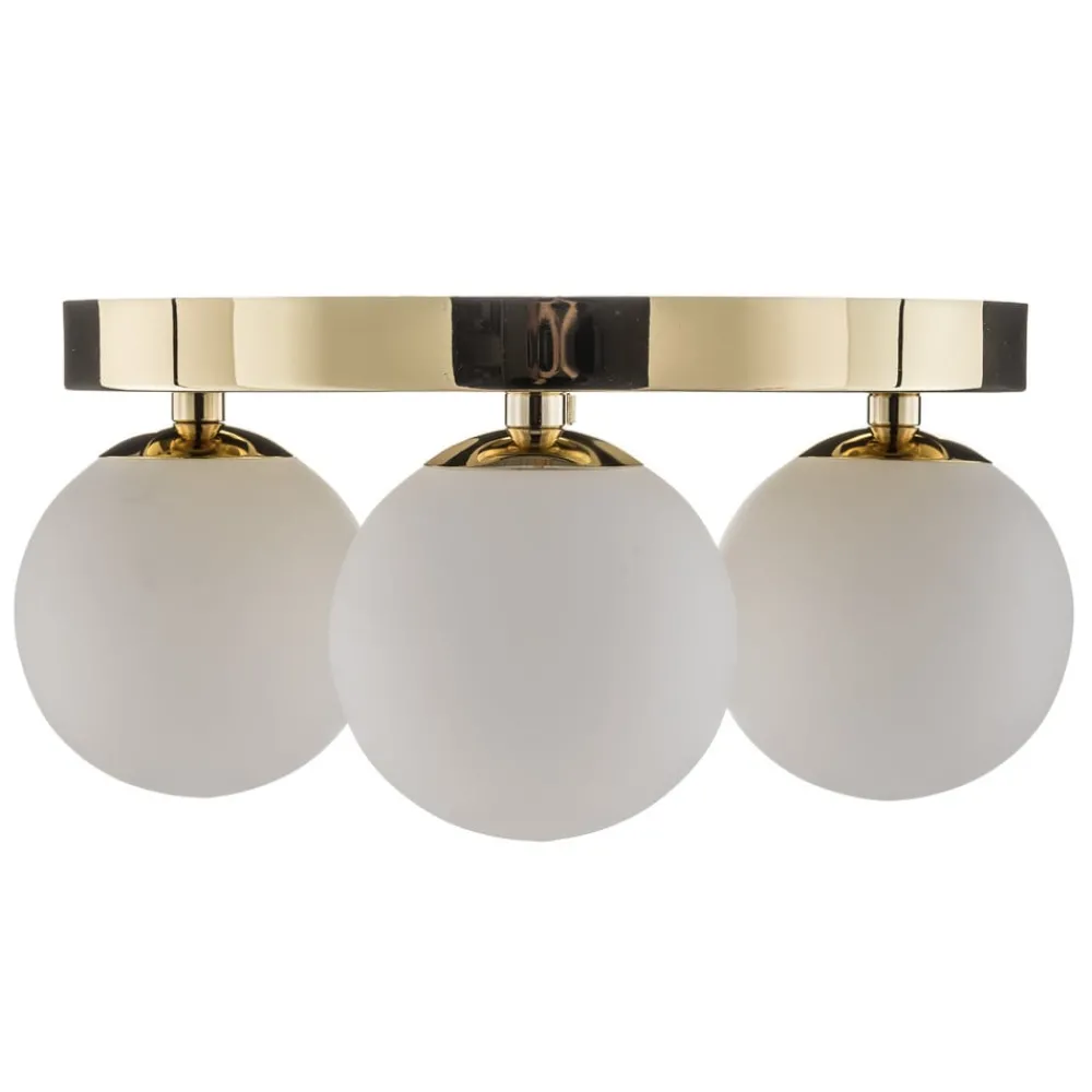 Argon Taklampe Fatis Opalglas/messing 3 lyskilder rund Clearance