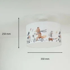 Duolla Taklampe Ferdi Kids, tekstil, hvit, fargerik Sale