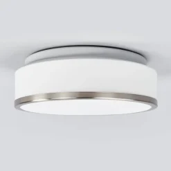 Searchlight Taklampe Flush IP44, Ø 28 cm, sølv satinert| Design- Og Hotellbelysning