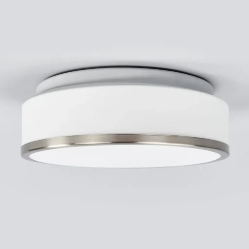 Searchlight Taklampe Flush IP44, Ø 28 cm, sølv satinert| Design- Og Hotellbelysning
