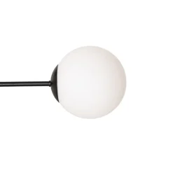 Euluna Taklampe Glassy, 4 lyskilder, krysset, svart/opal| Design- Og Hotellbelysning