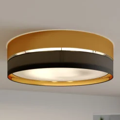 TK Lighting Taklampe Hilton, svart/gull, Ø 60 cm Discount