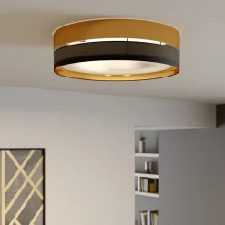 TK Lighting Taklampe Hilton, svart/gull, Ø 60 cm Discount