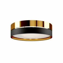 TK Lighting Taklampe Hilton, svart/gull, Ø 60 cm Discount