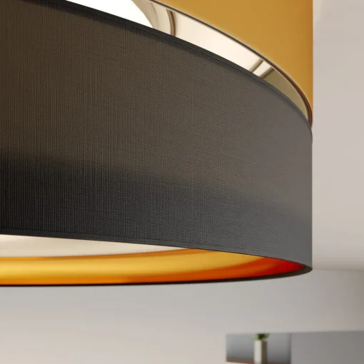 TK Lighting Taklampe Hilton, svart/gull, Ø 60 cm Discount