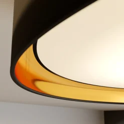 TK Lighting Taklampe Hilton, svart/gull, Ø 60 cm Discount