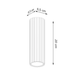 SOLLUX LIGHTING Taklampe i karbon, hvit, høyde 20 cm, aluminium Discount
