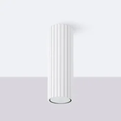 SOLLUX LIGHTING Taklampe i karbon, hvit, høyde 20 cm, aluminium Discount