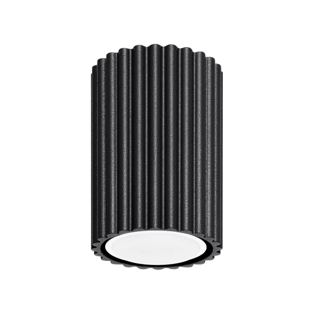 SOLLUX LIGHTING Taklampe i karbon, svart, høyde 10 cm, aluminium