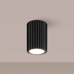 SOLLUX LIGHTING Taklampe i karbon, svart, høyde 10 cm, aluminium