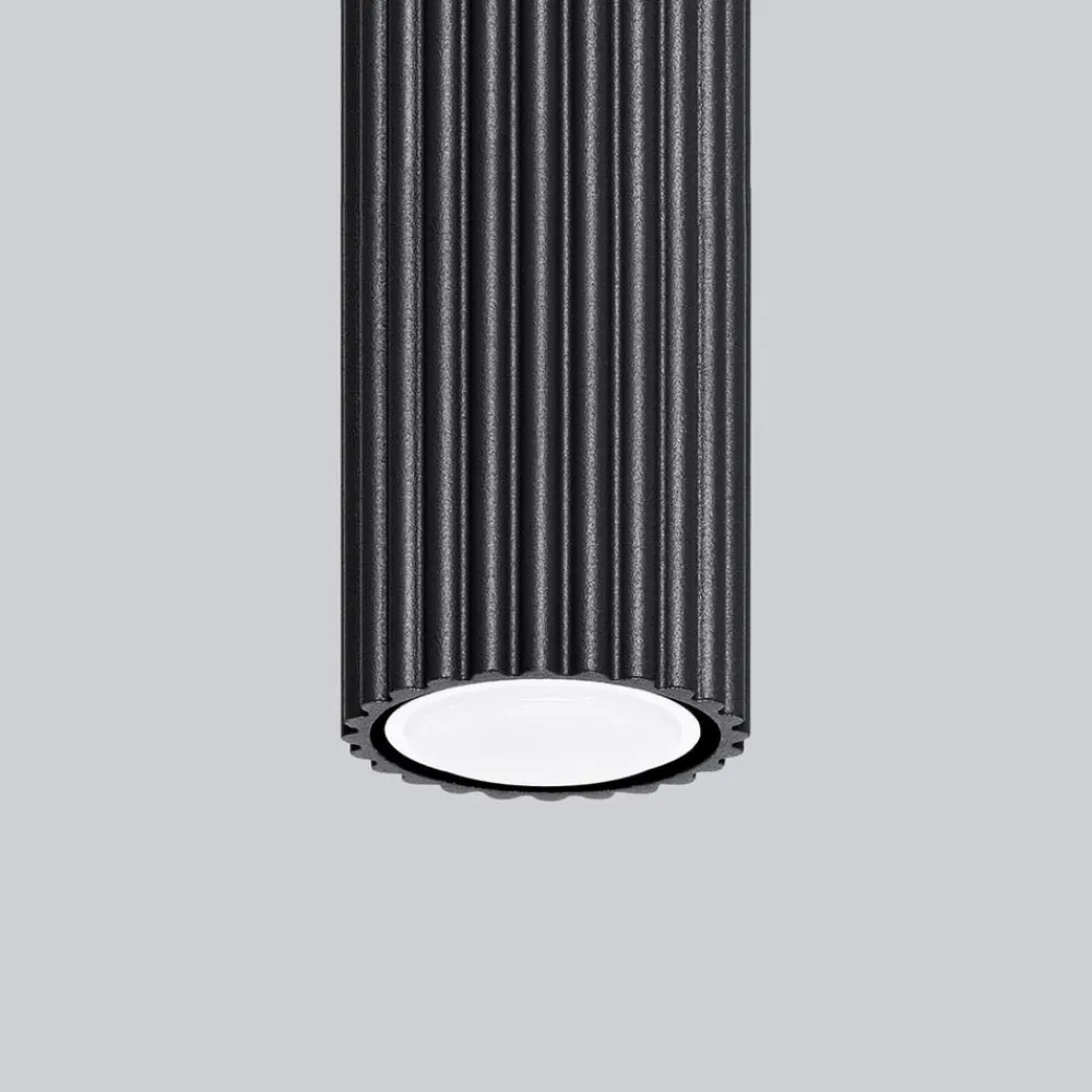 SOLLUX LIGHTING Taklampe i karbon, svart, høyde 10 cm, aluminium