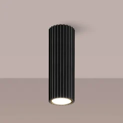 SOLLUX LIGHTING Taklampe i karbon, svart, høyde 20 cm, aluminium| Taklamper