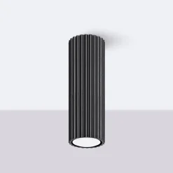 SOLLUX LIGHTING Taklampe i karbon, svart, høyde 20 cm, aluminium| Taklamper