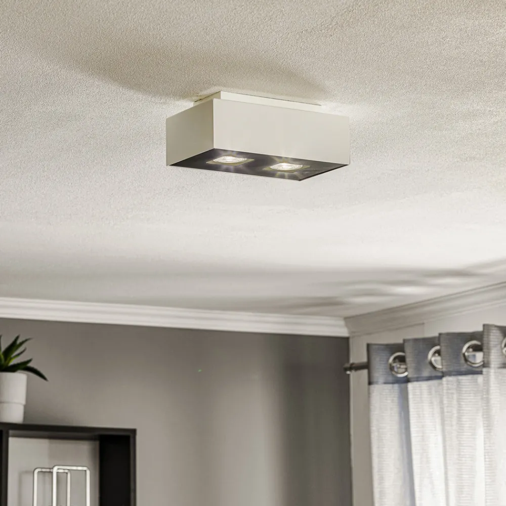 SOLLUX LIGHTING Taklampe Kasi i stål i hvit, 2 lyskilder Clearance