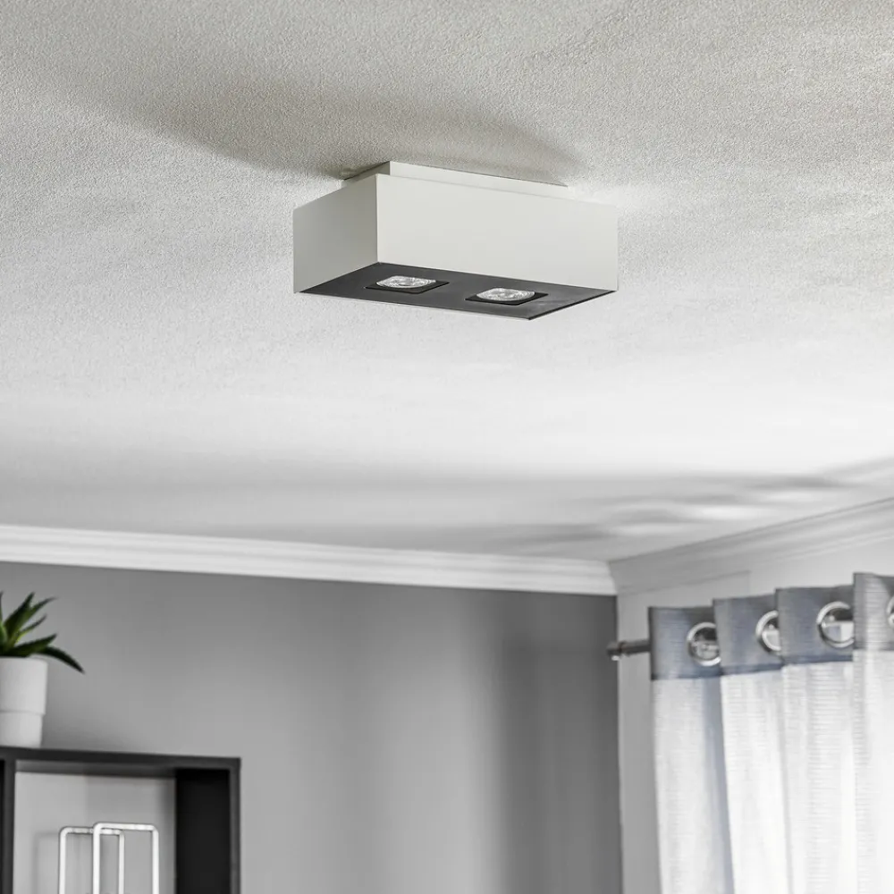 SOLLUX LIGHTING Taklampe Kasi i stål i hvit, 2 lyskilder Clearance