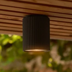 Nordlux Taklampe Kyklop Ripple, svart, aluminium, GU10| Taklamper Utendørs