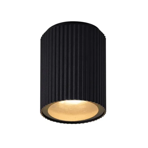 Nordlux Taklampe Kyklop Ripple, svart, aluminium, GU10| Taklamper Utendørs