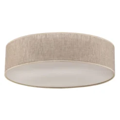 Eko-Light Taklampe Leano grå rund i lin Discount
