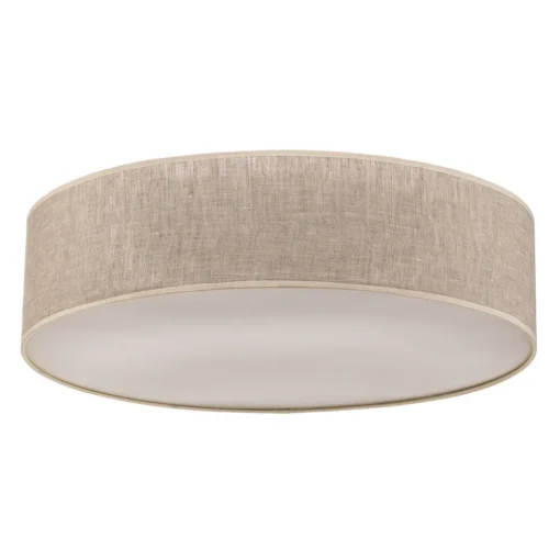 Eko-Light Taklampe Leano grå rund i lin Discount