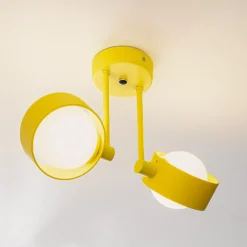 Argon Taklampe Mado i stål, gul, 2 lyskilder Discount