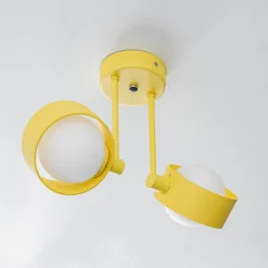 Argon Taklampe Mado i stål, gul, 2 lyskilder Discount