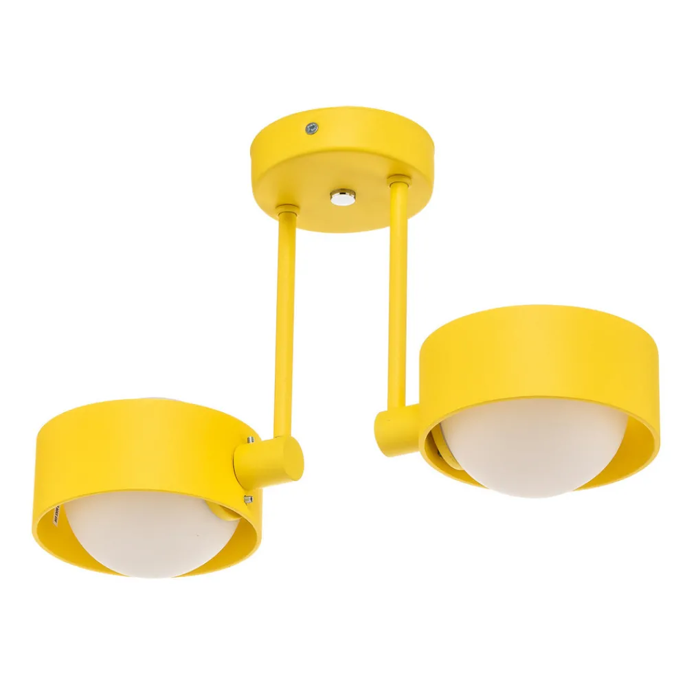 Argon Taklampe Mado i stål, gul, 2 lyskilder Discount