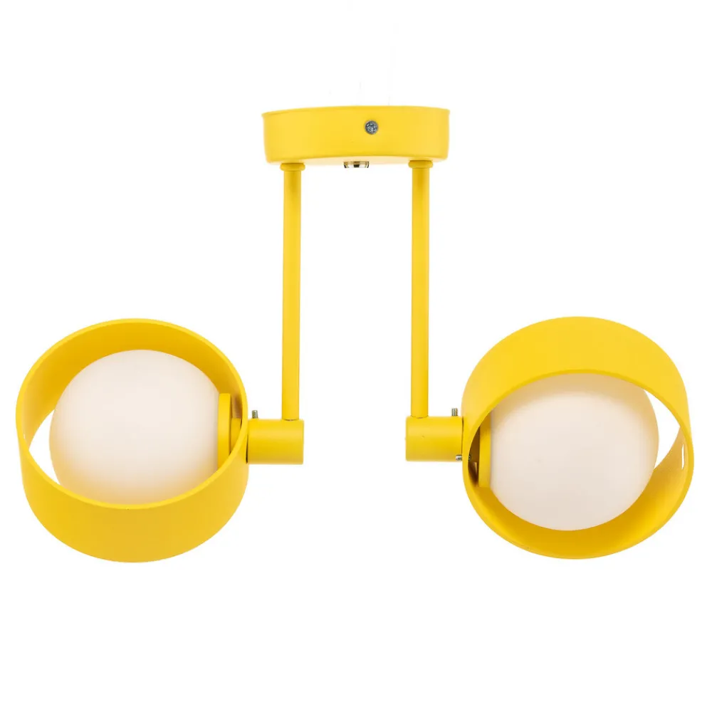 Argon Taklampe Mado i stål, gul, 2 lyskilder Discount