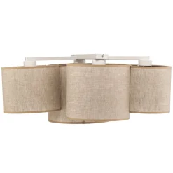 TK Lighting Taklampe Mona Nature, 4 lyskilder, naturfarget lin| Design- Og Hotellbelysning|Taklamper