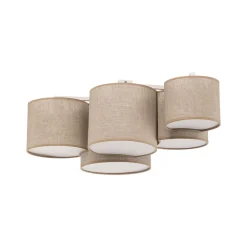 TK Lighting Taklampe Mona Nature, 5 lyskilder, naturfarget lin