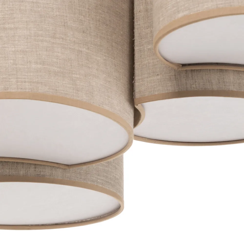 TK Lighting Taklampe Mona Nature, 5 lyskilder, naturfarget lin