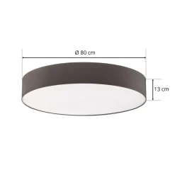 TK Lighting Taklampe Rondo, grå Ø 80 cm| Taklamper