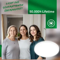 Briloner Taklampe Tava A, Ø 42 cm, plast, hvit Hot