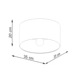 SOLLUX LIGHTING Taklampe Telesto, hvit, Ø 35 cm, stoff, tre, stål New